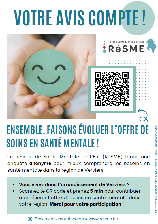 Enquête sur les besoins en santé mentale des citoyens de l'arrondissement de Verviers